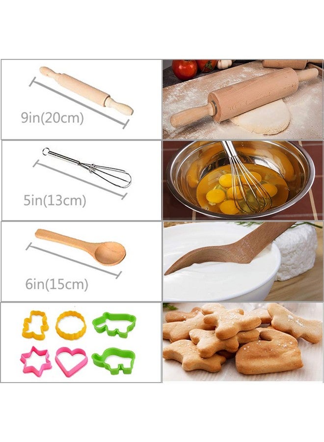 HmiL-U Chef Set For Kids 13 Pcs Kids Cooking And Baking Set Includes Kids Apron Chef Hat Utensils Cooking Mitt For Kids Chef Role Play Set Gift For 3 Year Old Girls And Up(Blue) - Image 3