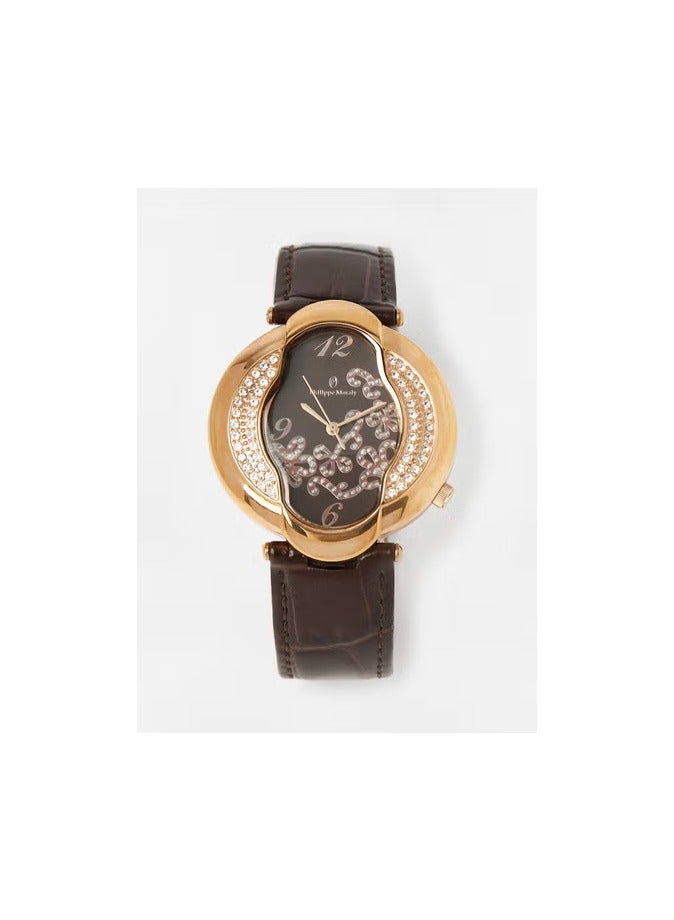 Philippe Moraly Philippe Moraly Leather Strap Analog Wrist Watch LS1042ROO - 40mm  - Image 1