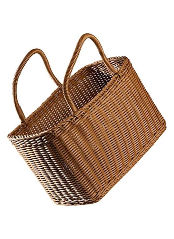 HOOKOR Large Oval Plastic Shopping Basket with Handle for African Market  - Image 1