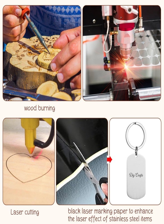 Tondiamo 122 Pcs Laser Engraving Blanks Keychains Bulk Laser Cutting Engraving Materials Accessories Including Wood, Stainless Steel, Acrylic, PU Leather, Silicone and Marking Paper Tape for Laser - Image 5