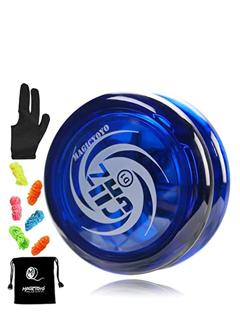 SYOSI D1 GHZ Looping Yoyo Responsive Yoyo Ball for kids, Beginner Yoyo, Easy to Play and Practise Basic Looping Tricks, with 6 Yoyo Strings, Yo-Yo Glove, Yo Yo Bag (D1 - Blue) - Image 1
