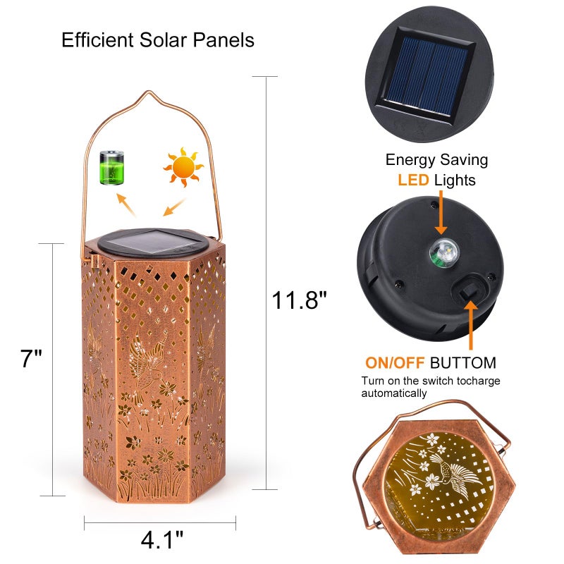 Eandisom Mothers Day Gifts for Mom Grandma - Birthday Gifts for Women, Hummingbird Solar Lights Outdoor, Solar Lanterns Outdoor Waterproof Home Decor, Garden Decor for Outside - Image 5