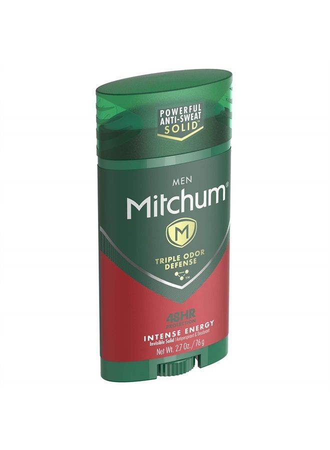 Mitchum Men's Deodorant, Antiperspirant Stick, Triple Odor Defense Invisible Solid, 48 Hr Protection, Dermatologist Tested, Intense Energy, 2.7 Oz (Pack of 1) - Image 4