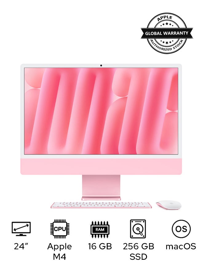Apple 24-inch iMac MWV43 with Retina 4.5K Display, M4 Chip 10-Core CPU 10-Core GPU Processor/16GB RAM/256GB SSD/macOS English Pink - Image 1