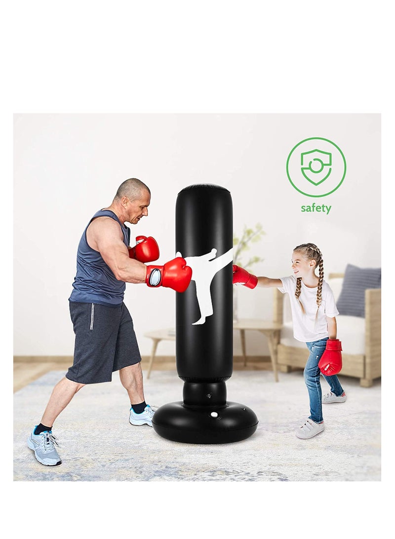 Excefore Punching Bag for Kids, 63 Inch Freestanding Boxing Inflatable Punching Bag for Kids , Bounce Back for Practicing Karate, Taekwondo, MMA, Fitness Freestanding Boxing Bag (Air Pump Included) - Image 4