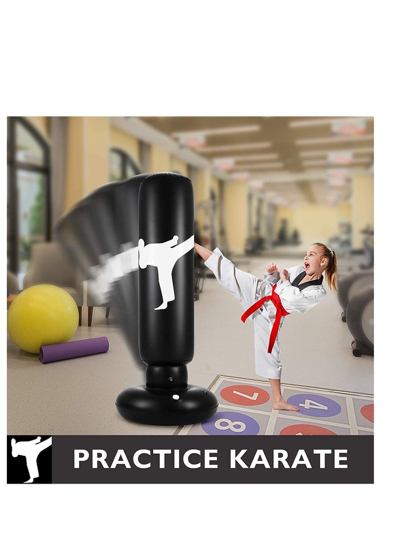 Excefore Punching Bag for Kids, 63 Inch Freestanding Boxing Inflatable Punching Bag for Kids , Bounce Back for Practicing Karate, Taekwondo, MMA, Fitness Freestanding Boxing Bag (Air Pump Included) - Image 2