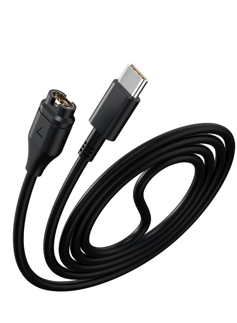 Charger Cable for Garmin Watches Fenix7 5x 6 6x 6s Pro, Etc., Type C Interface Charging Cable 1m Long Universal Portable Replacement Watch Data Cable (black)  - Image 1