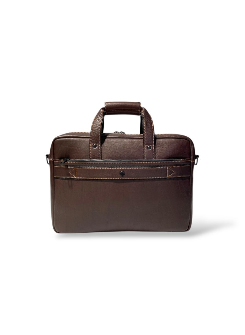 LAVERI LEATHER LAVERI Laptop Bag for Men - Leather Messenger Bag for Office - Fits up to 15 Inch Laptop - Shoulder Bag with Multiple Compartments - Executive Leather Bag for Work/Travel/Casual - 2866 - Image 5