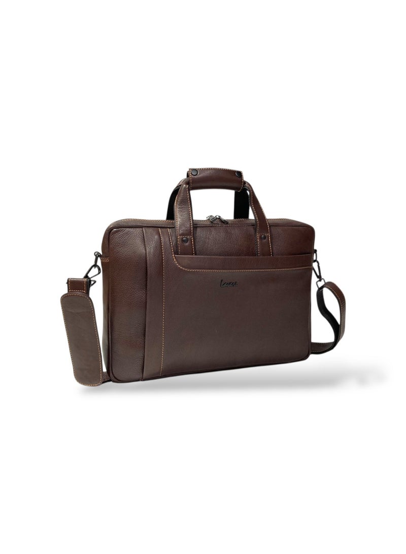 LAVERI LEATHER LAVERI Laptop Bag for Men - Leather Messenger Bag for Office - Fits up to 15 Inch Laptop - Shoulder Bag with Multiple Compartments - Executive Leather Bag for Work/Travel/Casual - 2866 - Image 1
