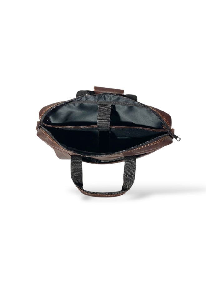 LAVERI LEATHER LAVERI Laptop Bag for Men - Leather Messenger Bag for Office - Fits up to 15 Inch Laptop - Shoulder Bag with Multiple Compartments - Executive Leather Bag for Work/Travel/Casual - 2866 - Image 3