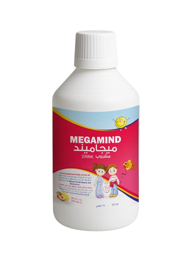 نور القمر - مشروب ميجاميند يحتوي على EPA، DHA، أوميغا-3 ومصدر غني بالفيتامينات بنكهة المانجو والخوخ - 227 مل - Image 1