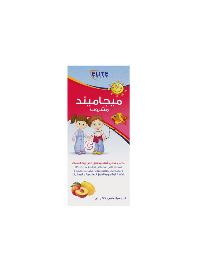 نور القمر - مشروب ميجاميند يحتوي على EPA، DHA، أوميغا-3 ومصدر غني بالفيتامينات بنكهة المانجو والخوخ - 227 مل - Image 1
