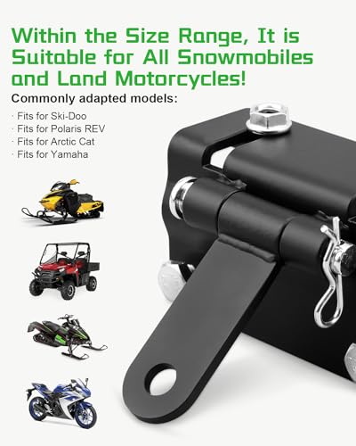 JUQAFY Upgraded Snowmobile Bumper Hitch Bumper Tow Hitch Fits for Ski Doo/Polaris/REV/Arctic Cat/Yamaha, Tongue Type Snowmobile Accessories - Image 3