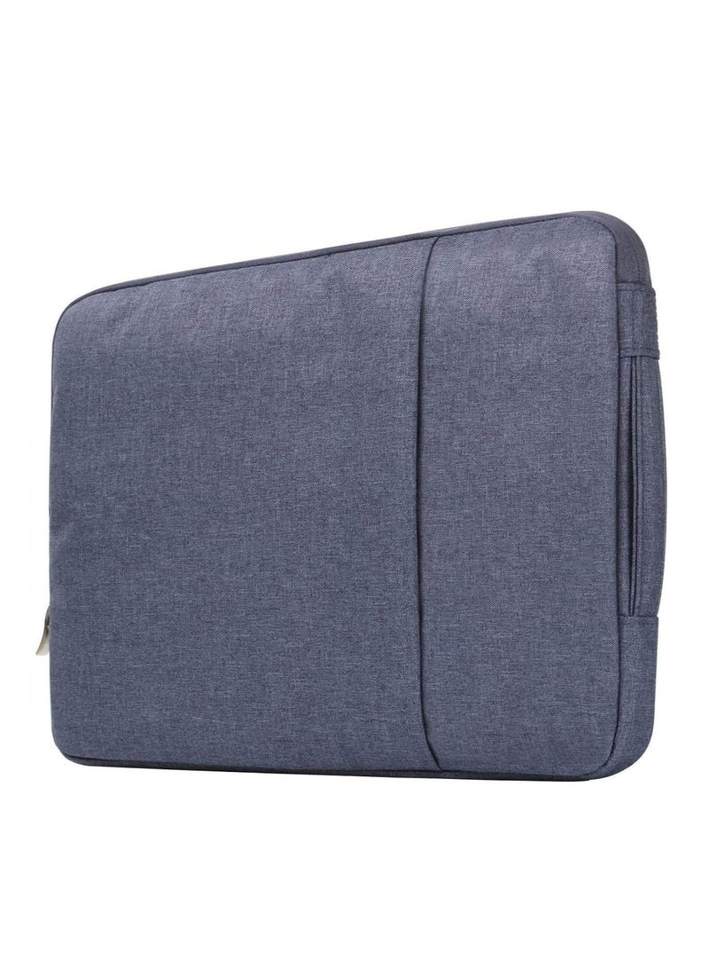 حقيبة كمبيوتر محمول متوافقة مع MacBook Air 13 بوصة A2337 M1 A2179 A1932 2018/2022 Pro 13 بوصة A2338 M1 A2251 A2289 A2159 A1989 A1706 A1708 مع جيب أمامي للملحقات أزرق - Image 4