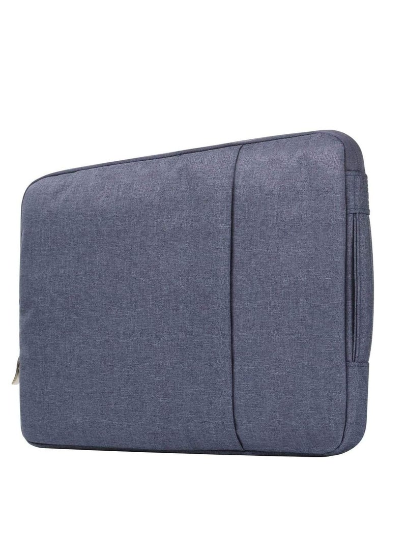 حقيبة كمبيوتر محمول متوافقة مع MacBook Air 13 بوصة A2337 M1 A2179 A1932 2018/2022 Pro 13 بوصة A2338 M1 A2251 A2289 A2159 A1989 A1706 A1708 مع جيب أمامي للملحقات أزرق - Image 1