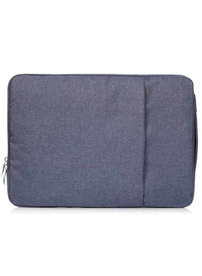 حقيبة كمبيوتر محمول متوافقة مع MacBook Air 13 بوصة A2337 M1 A2179 A1932 2018/2022 Pro 13 بوصة A2338 M1 A2251 A2289 A2159 A1989 A1706 A1708 مع جيب أمامي للملحقات أزرق - Image 2