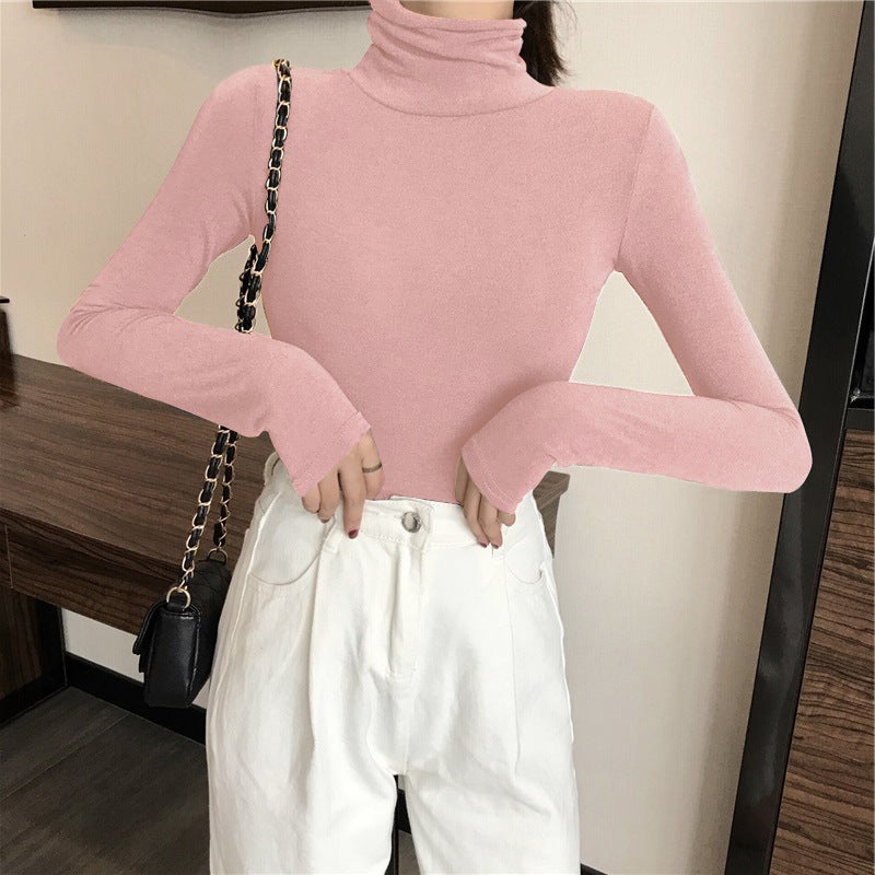 Korean Style Slim Fit Womens Tee Purplish red  - Image 2