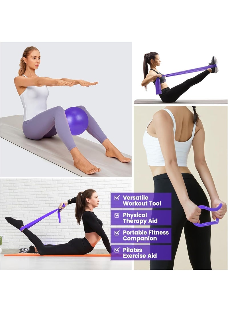 COYO مجموعة أساسيات بيلاتس المنزلية للنساء، مجموعة معدات بيلاتس مع كرة اليوغا، حزام مقاومة، أحزمة بيلاتس وإكسسوارات، مجموعة حلقة وكرة بيلاتس للمبتدئين في التمارين المنزلية - Image 3