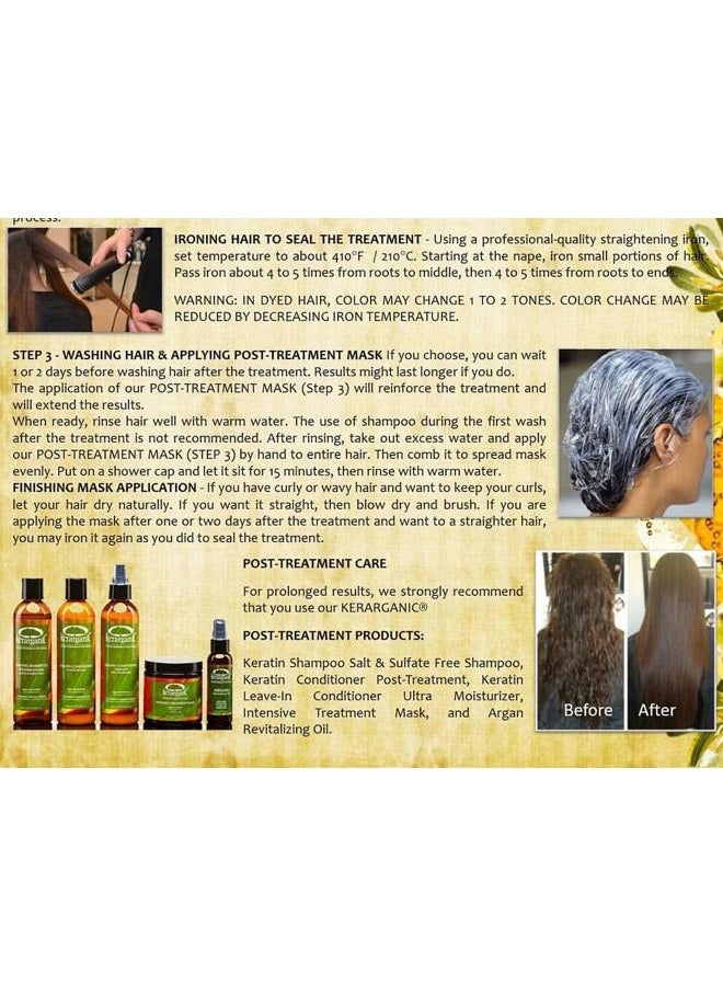 kerarganic Formaldehyde-Free Organic Keratin Treatment Set - 2 Oz Natural Ingredients for Straight Silky Smooth Hair Keratin Complex Smoothing Hair Treatment Kit - Image 3