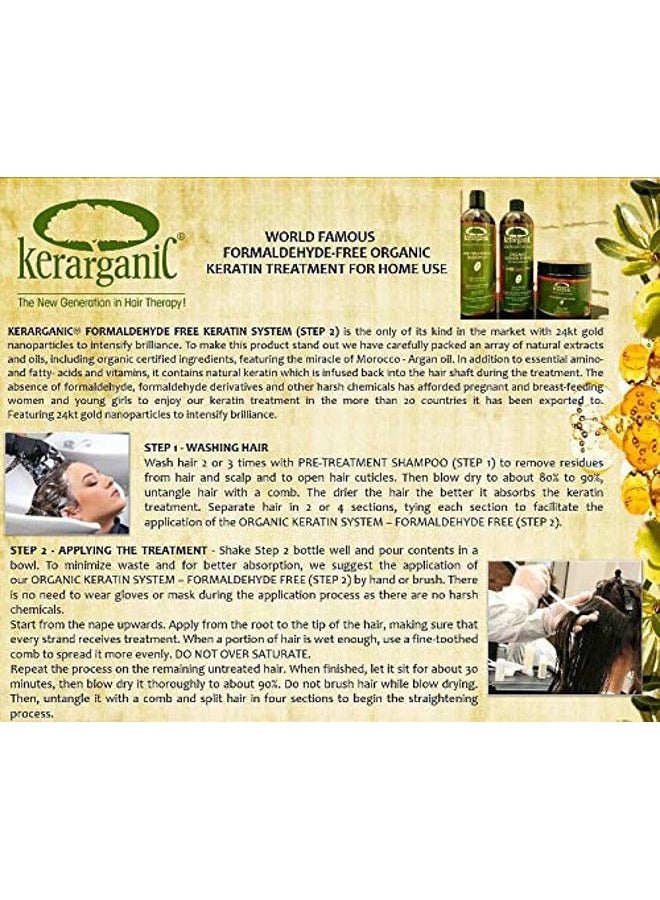 kerarganic Formaldehyde-Free Organic Keratin Treatment Set - 2 Oz Natural Ingredients for Straight Silky Smooth Hair Keratin Complex Smoothing Hair Treatment Kit - Image 2