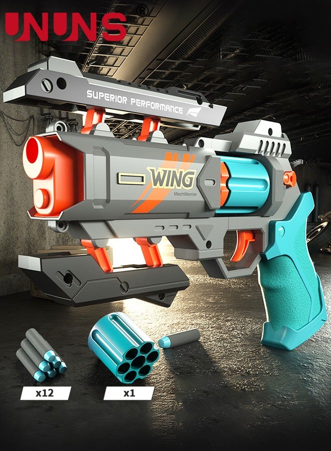 UNUNS Toy Foam Blasters,Soft Bullet Toy Revolver,Nerf Gun Fun,Lever Action Nerf Gun,Morph Burst Mech Revolver,Pistol Gun Shooting Game For Kids' Education,Memorable Gifts For Boys Girls Teens Adults,Green - Image 1