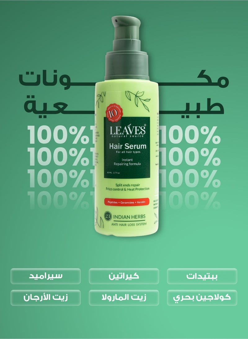 LEAVES Hair serum For all Hair Types Instant Repairing 80ml - Image 3