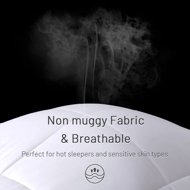 NEXHOME PRO Viscose from Bamboo Cooling Comforter, White Queen Lightweight Down Alternative Cool Natural Organic Duvet Insert, Summer Bedding Blenket Cool for Hot Sleepers,8 Corner Tabs(90"x 90") - Image 3