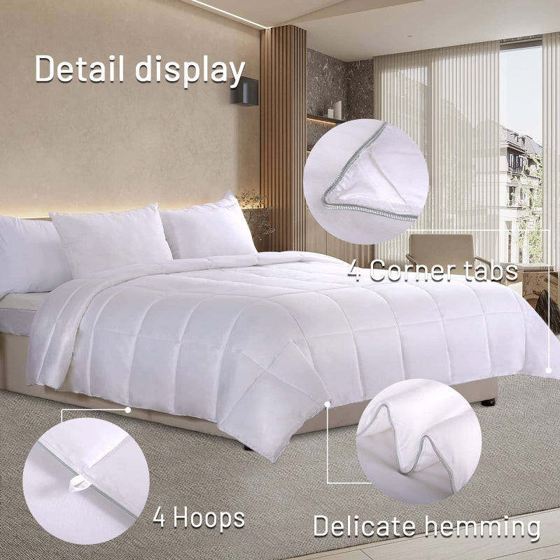 NEXHOME PRO Viscose from Bamboo Cooling Comforter, White Queen Lightweight Down Alternative Cool Natural Organic Duvet Insert, Summer Bedding Blenket Cool for Hot Sleepers,8 Corner Tabs(90"x 90") - Image 5