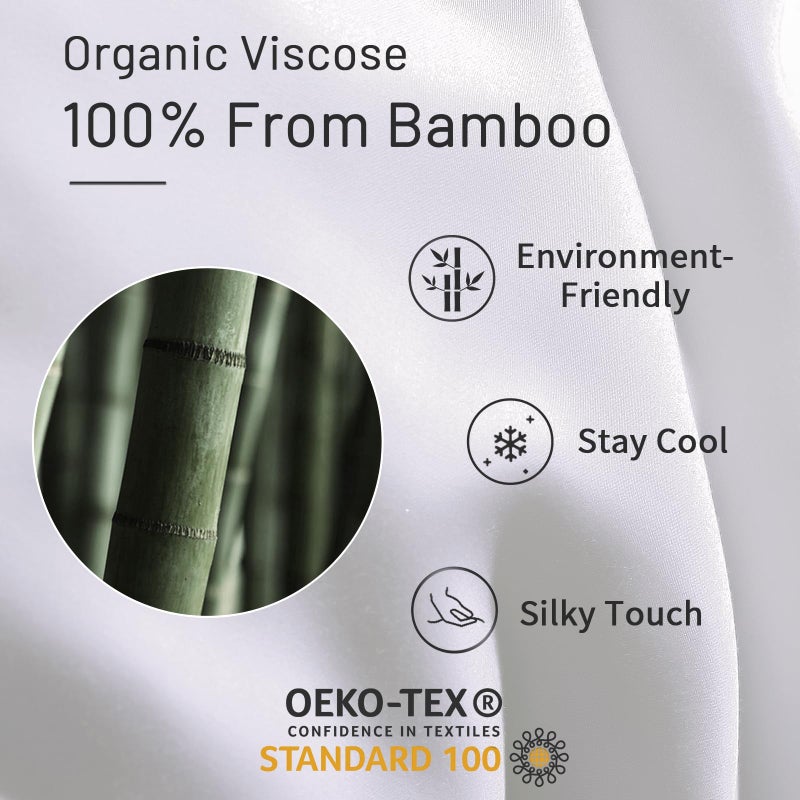 NEXHOME PRO Viscose from Bamboo Cooling Comforter, White Queen Lightweight Down Alternative Cool Natural Organic Duvet Insert, Summer Bedding Blenket Cool for Hot Sleepers,8 Corner Tabs(90"x 90") - Image 2