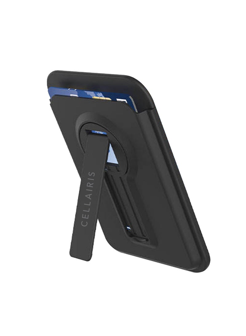 Cellairis MagSafe Wallet with Kickstand – Secure Card Holder, Foldable Stand, Compatible with iPhone 15/16 Series – Black - Image 3