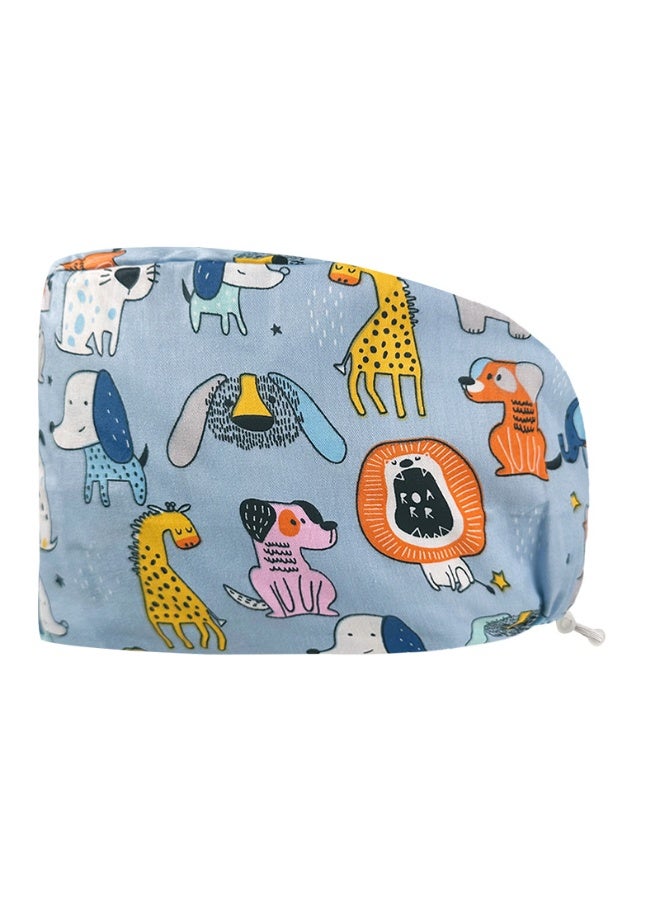 NIBEMINENT Personalized Colorful Print Cotton Hat Medical Scrubs Caps Buckle Beauty Salon Hat Lab Pet Shop HeadCover Nurse Cap Surgical Cap