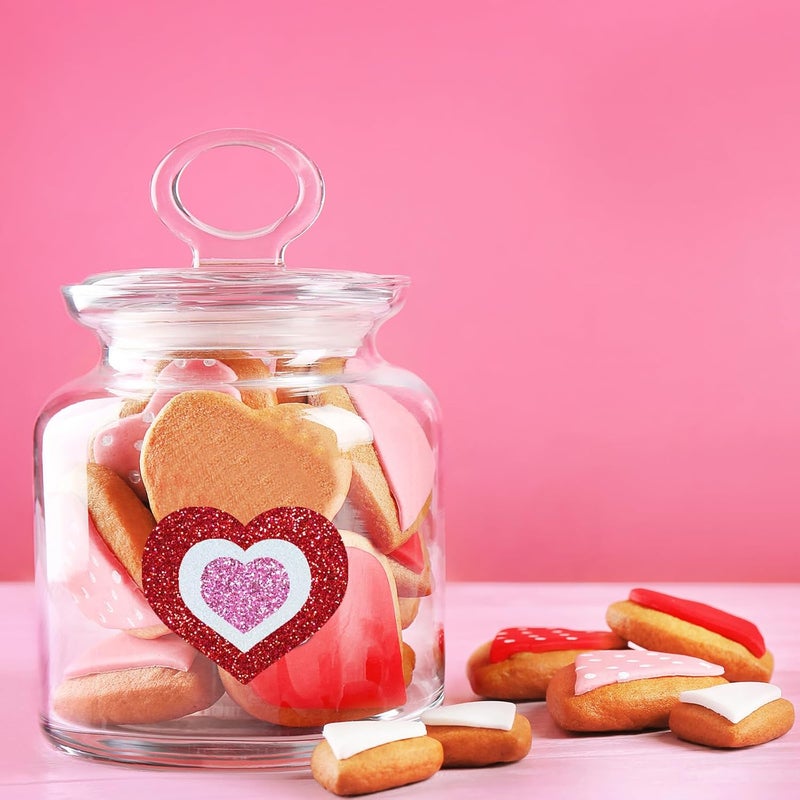 Winlyn Winlyn 480 Pcs Valentines Day Heart Stickers Bulk SelfAdhesive Glitter Hearts Shaped Foam Stickers Embellishments in Red Pink White Valentine Arts and Crafts for Kids Scrapbooking Cards Gift Dcor - Image 4