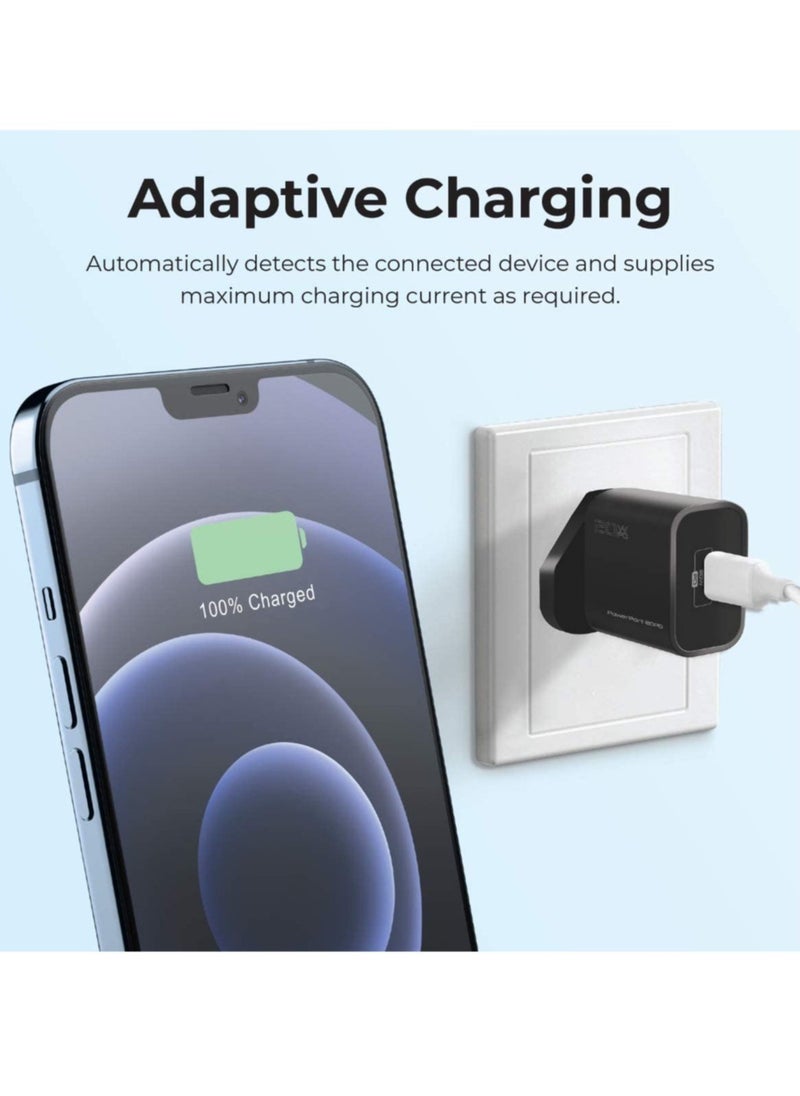ELTRAZONE - 20W USB-C Charger with Power Delivery, Ultra-Compact Fast Charge Type-C Wall Adapter with USB-C Power Delivery for iPhone 12/12 Mini/12 Pro/12 Pro Max, iPad Pro, PowerPort20PD- - Image 1