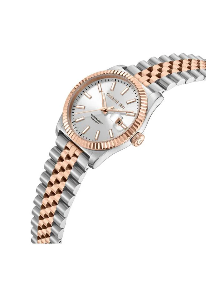 CERRUTI 1881 Chienti 41mm Silver White Dial Stainless Steel Bracelet Analog Watch For Men