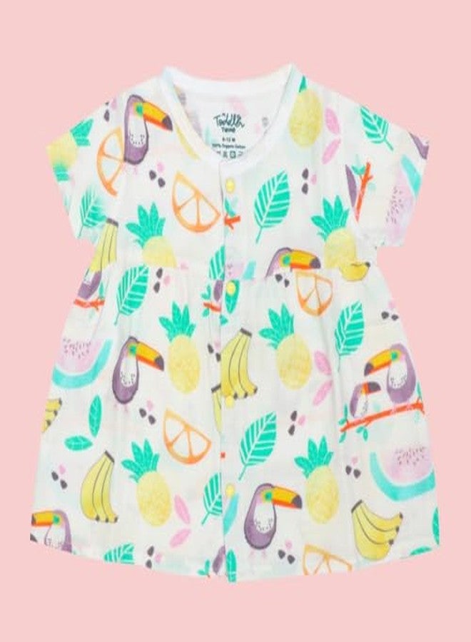 A toddler thing Seaside Punch - Muslin Front Button Frock - Pack of 2-6-12 Months - Image 4