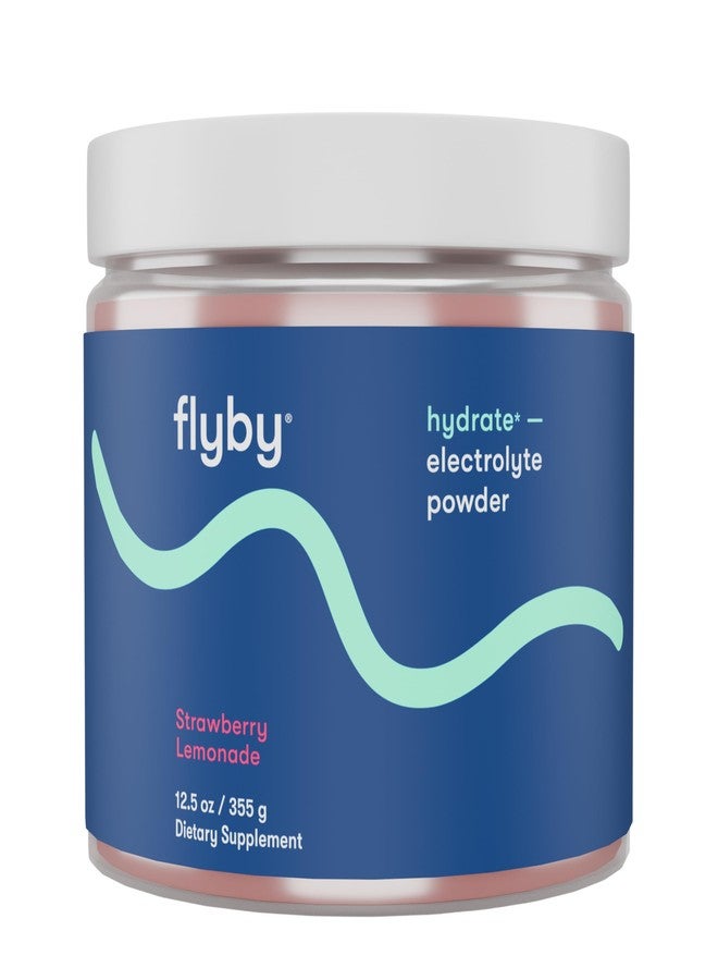 Flyby Electrolytes Powder [ No Added Sugar: Naturally Sweetened ] Contains Potassium, Aquamin™ Calcium & Magnesium, Sea Salt Sodium, Full Spectrum 72 Trace Minerals - Strawberry Lemonade - Image 1