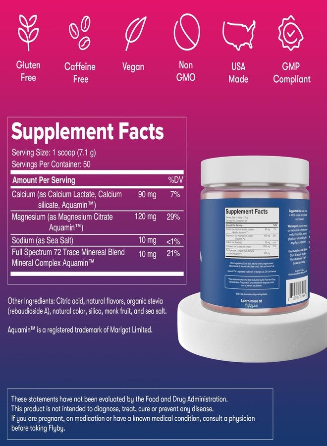 Flyby Electrolytes Powder [ No Added Sugar: Naturally Sweetened ] Contains Potassium, Aquamin™ Calcium & Magnesium, Sea Salt Sodium, Full Spectrum 72 Trace Minerals - Strawberry Lemonade - Image 4