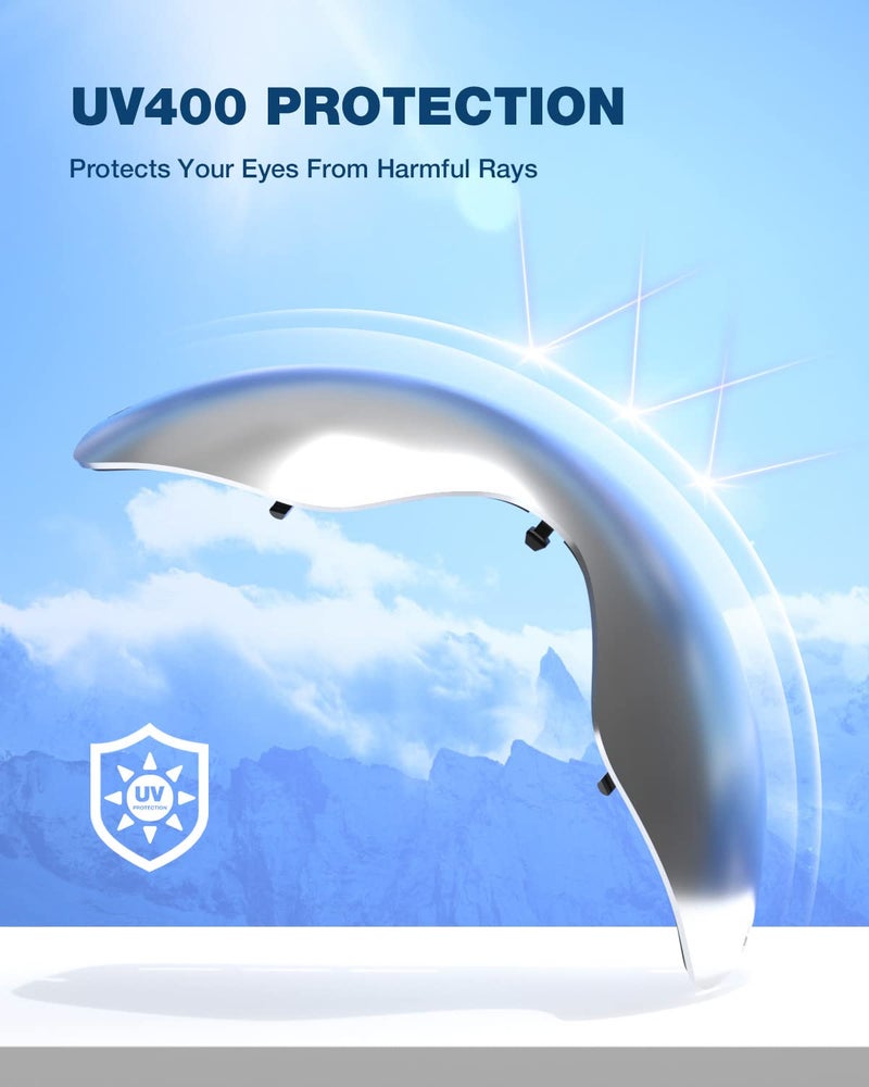 ZIONOR X Ski Snowboard Snow Goggles Replacement Lenses (VLT 8.4% Polarized Silver Lens) - Image 3