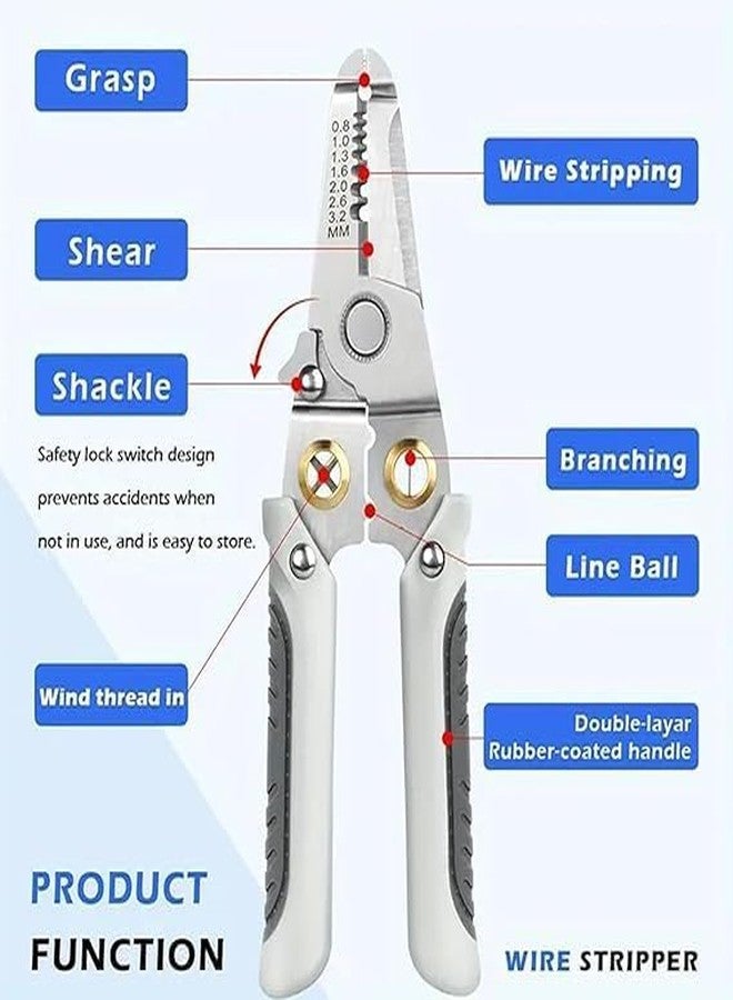 Keshmart™ 12 in 1 Multifunctional Wire Stripper Crimper Cable Cutter Plier, Professional Wire Stripping Tool, Wire Stripper for Electrical Cable Cutter Tools (Pack Of 1) (WIRE STRIPPER) - Image 5
