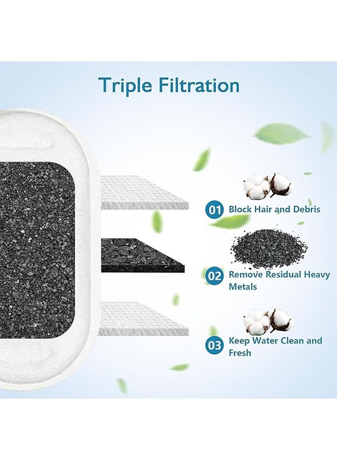 8+8PCS Cat Water Fountain Filters, Cats Fountain Filter Replacement for 108oz / 3.2L & 67oz / 2L Stainless Steel Cat Water Fountain, Pet Fountain Activated Carbon Replaced Filter - Image 5