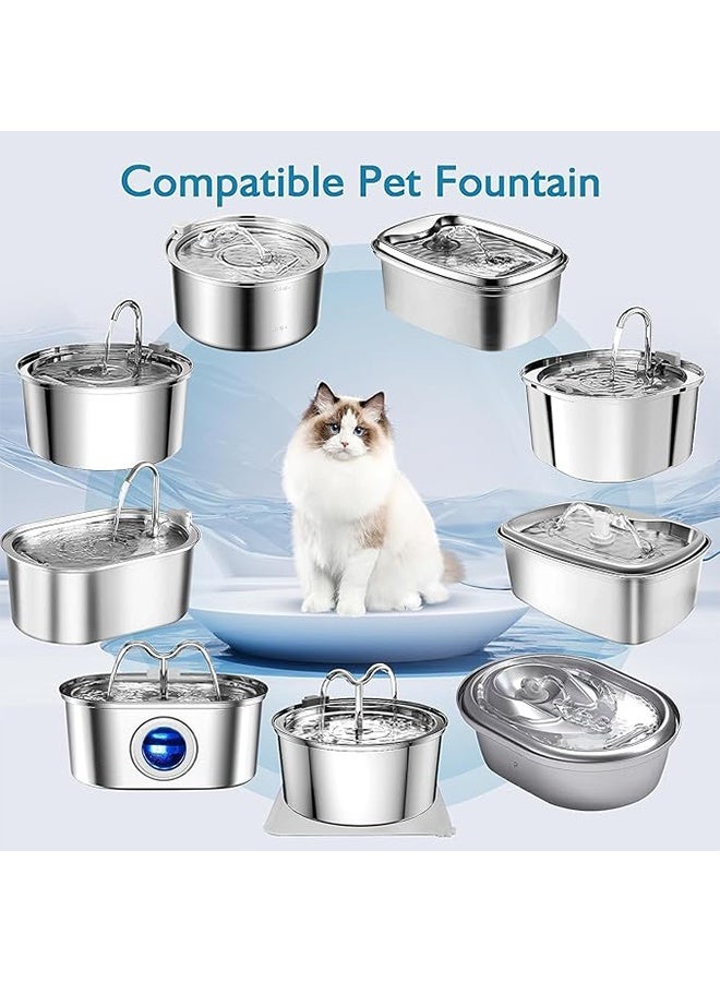 8+8PCS Cat Water Fountain Filters, Cats Fountain Filter Replacement for 108oz / 3.2L & 67oz / 2L Stainless Steel Cat Water Fountain, Pet Fountain Activated Carbon Replaced Filter - Image 3
