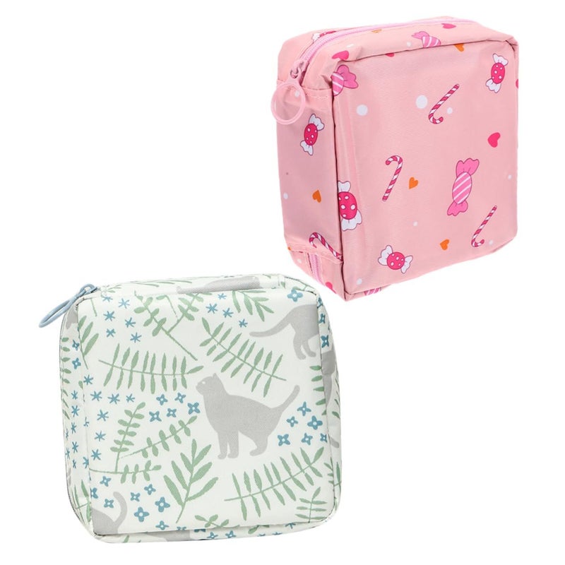 2 Pcs Portable Sanitary Pad Storage Holder Tampon Pouch Women Daily Use - Image 2
