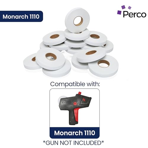 Perco White Pricing Labels for Monarch 1110 Price Gun – Sixteen Rolls, 17,000 Price Marking Labels - Image 2