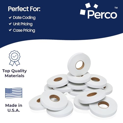 Perco White Pricing Labels for Monarch 1110 Price Gun – Sixteen Rolls, 17,000 Price Marking Labels - Image 4