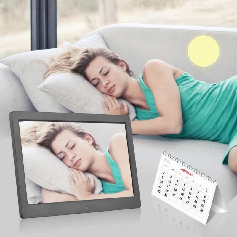 Large Digital Photo Frame 10 Inch Black 1024*600 High Resolution Screen - Multifunctional With Remote Control Electronic Photo Frame for Home Office Gift Giving Family Gatherings - Image 4