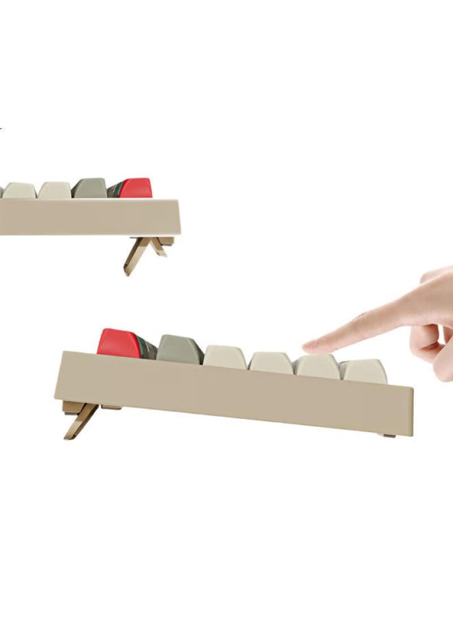 Aigo Mechanical Feel Keyboard, 108 Keys, Full-Size Layout, Colorful Lighting, Wired Connection, Quiet Operation, Suitable For Office And Gaming, Compatible With Desktop Computers, Universal Keyboard, Fg108, Milk Coffee Color - Image 3