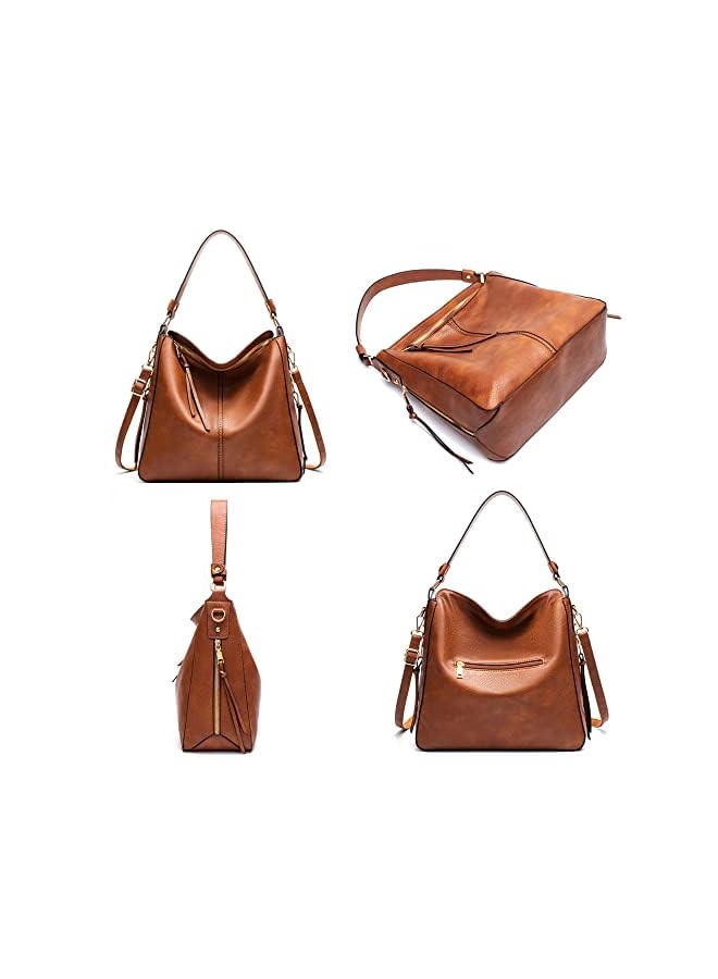 ORiTi حقائب يد جلد PU للنساء حقائب هوبو كبيرة حقائب توت كبيرة حقيبة كروس بودي للنساء والسيدات - Image 4