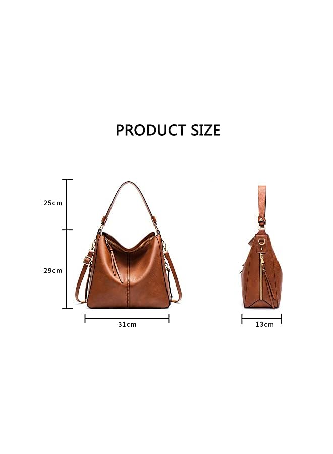 ORiTi حقائب يد جلد PU للنساء حقائب هوبو كبيرة حقائب توت كبيرة حقيبة كروس بودي للنساء والسيدات - Image 2