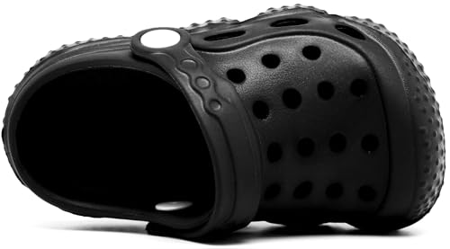 INMINPIN Kids Girls Boys Clogs Garden Shoes Toddler Slides Sandals Children Water Shower Beach Pool Slippers Indoor Outdoor,Little Kid 13,Black - Image 4