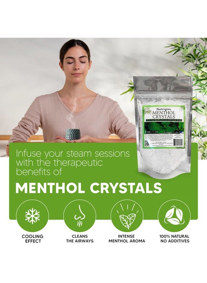 Nutrigins Menthol Crystal 4 Oz - Pure Organic 100% Natural - Menthol Crystals from Mint Crystal Mints Mentha Arvensis - Comes in Resealable Standup Bag for Long-Lasting Freshness - Image 4